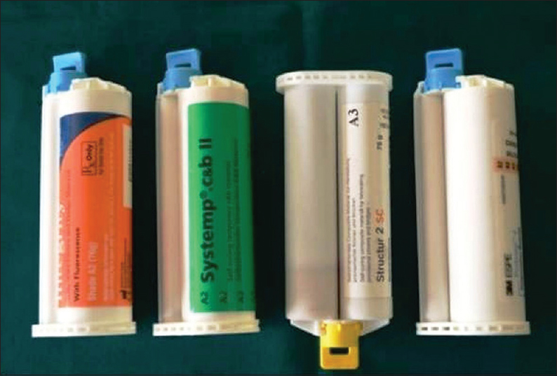 Figure 1: Provisional restorative materials used in the study
