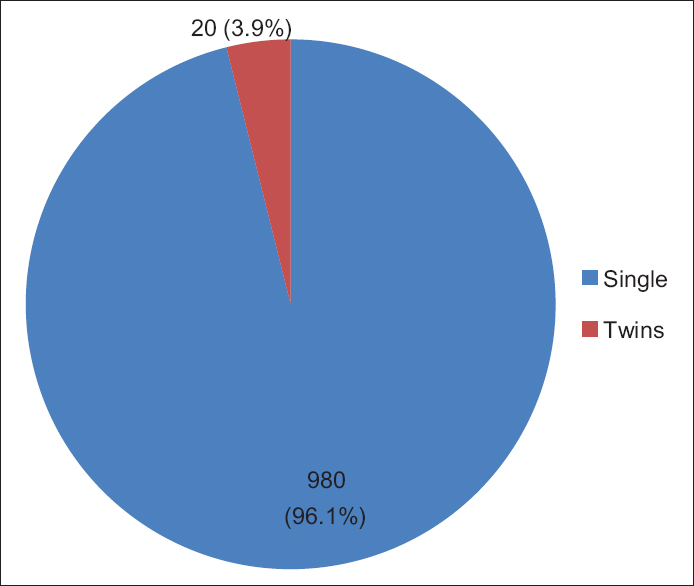 Figure 2: Birth outcome, of the 1020 Sudanese neonates, in the Department of Obstetrics and Gynecology, Omdurman Maternity Hospital, 2013
